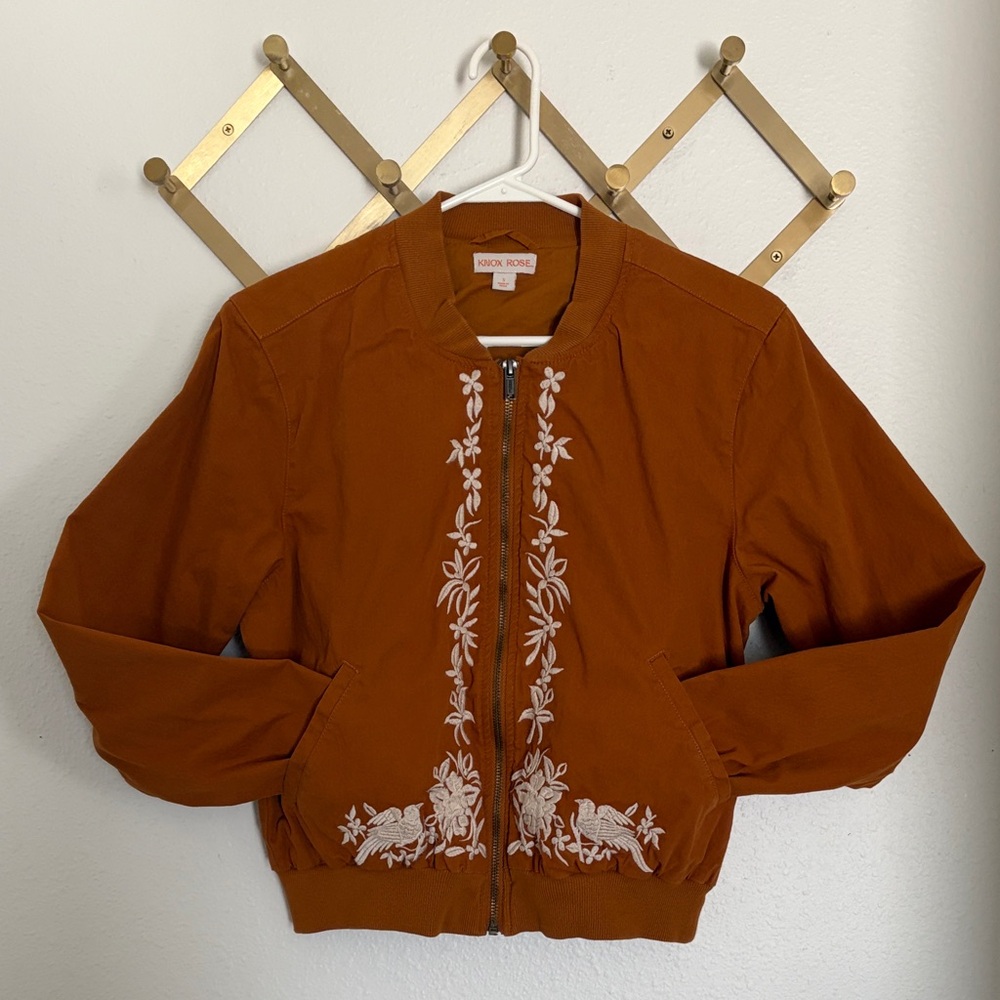 Knox Rose Bomber Jacket with Embroidery